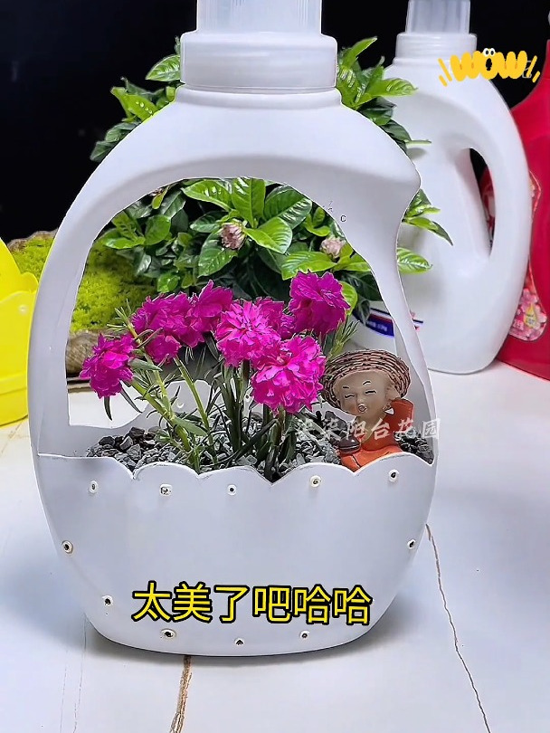 洗衣液瓶子制作花盆,有手就会!