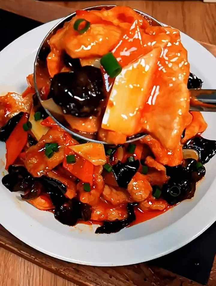 在家做美食 鱼香小滑肉