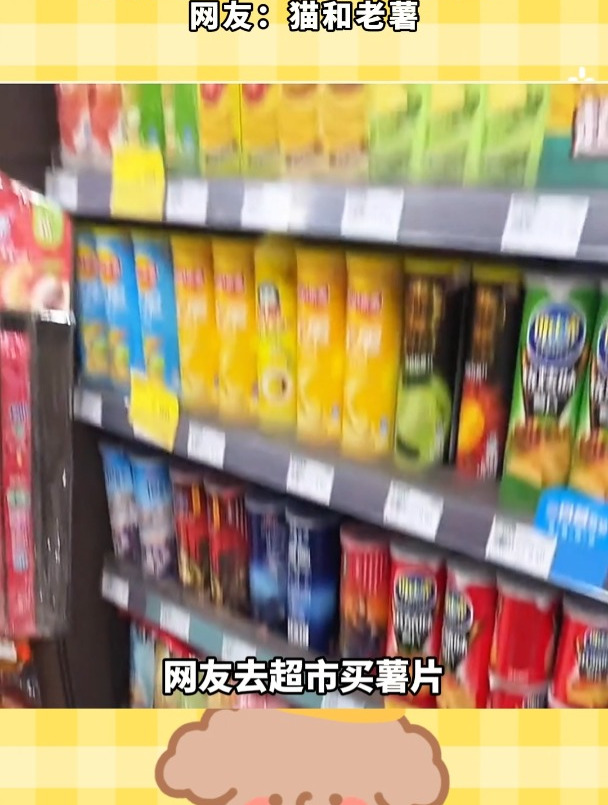 网友去超市买薯片,结果里面混进去一个“卧底”,网友:猫和老薯