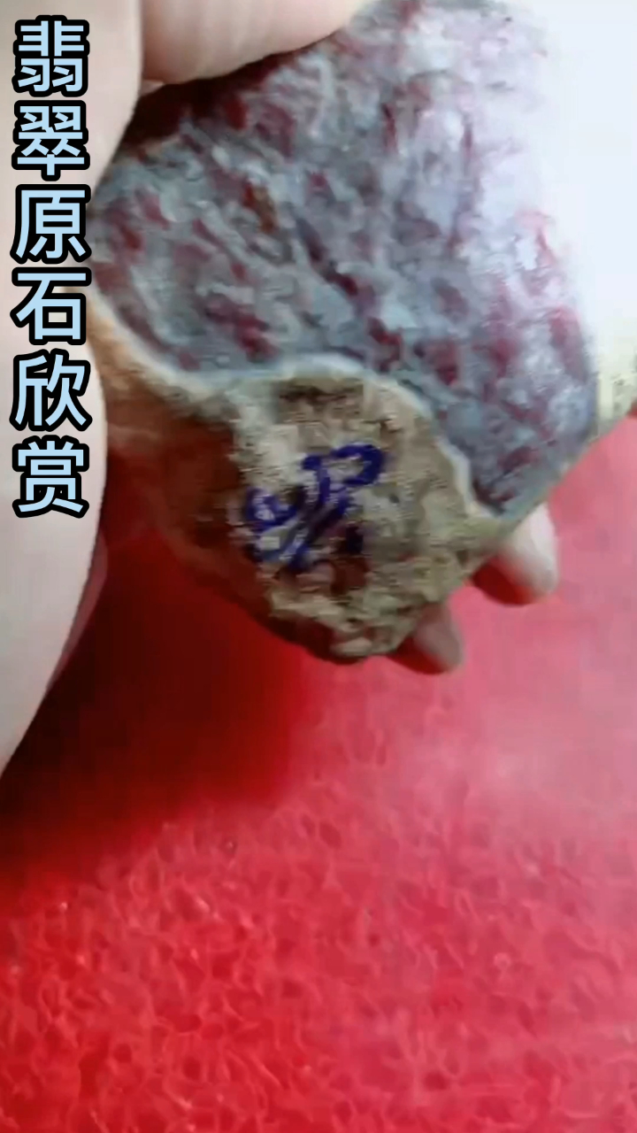 欣赏大马坎的一块鸡血红的翡翠原石,看你了解多少?