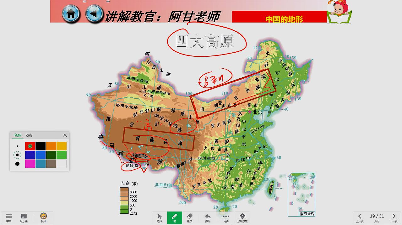 [图]初中地理，八年级上册《主要地形区》讲解