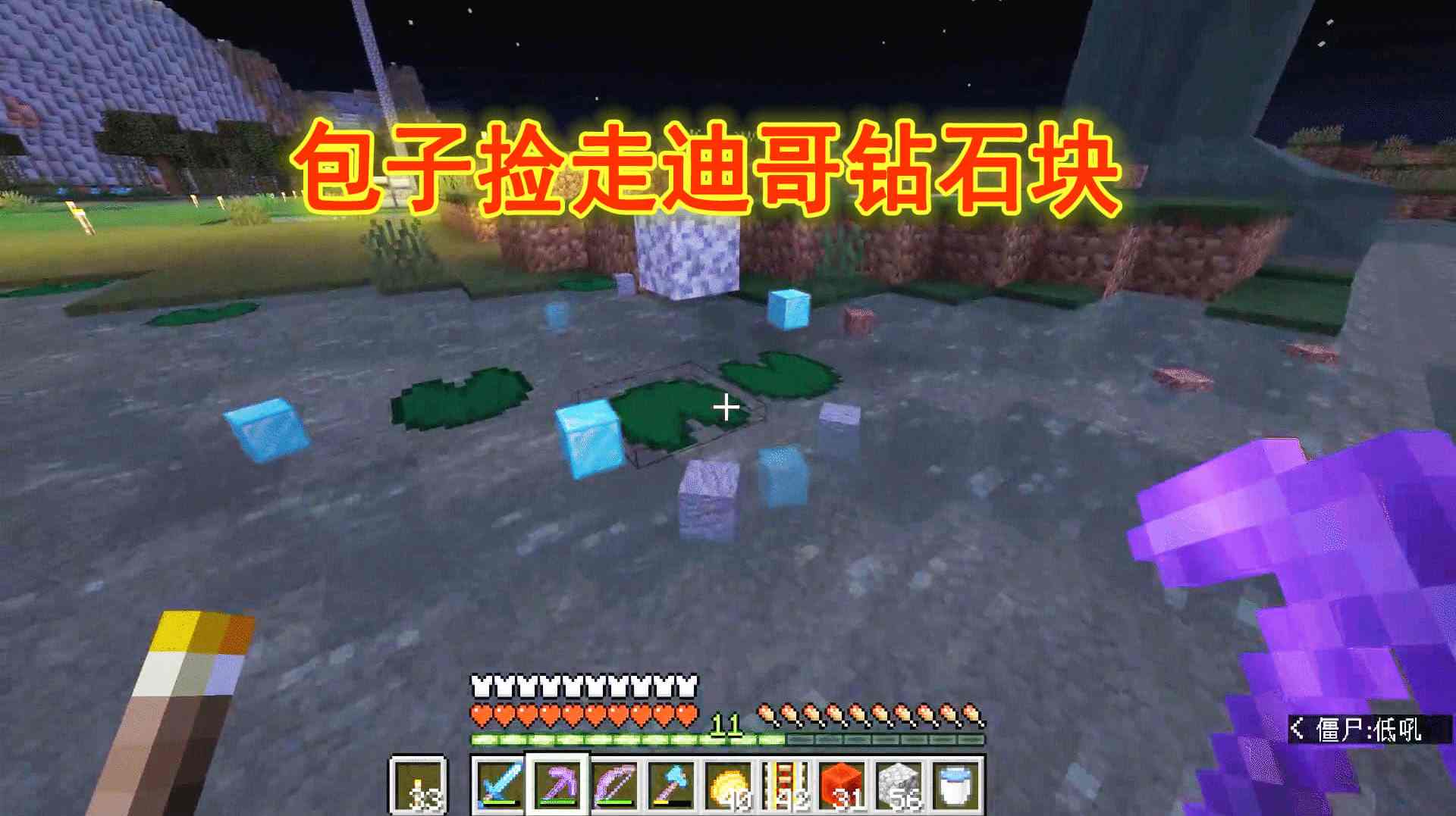 我的世界1.16联机72:包子犯浑,硬要捡走迪哥钻石块