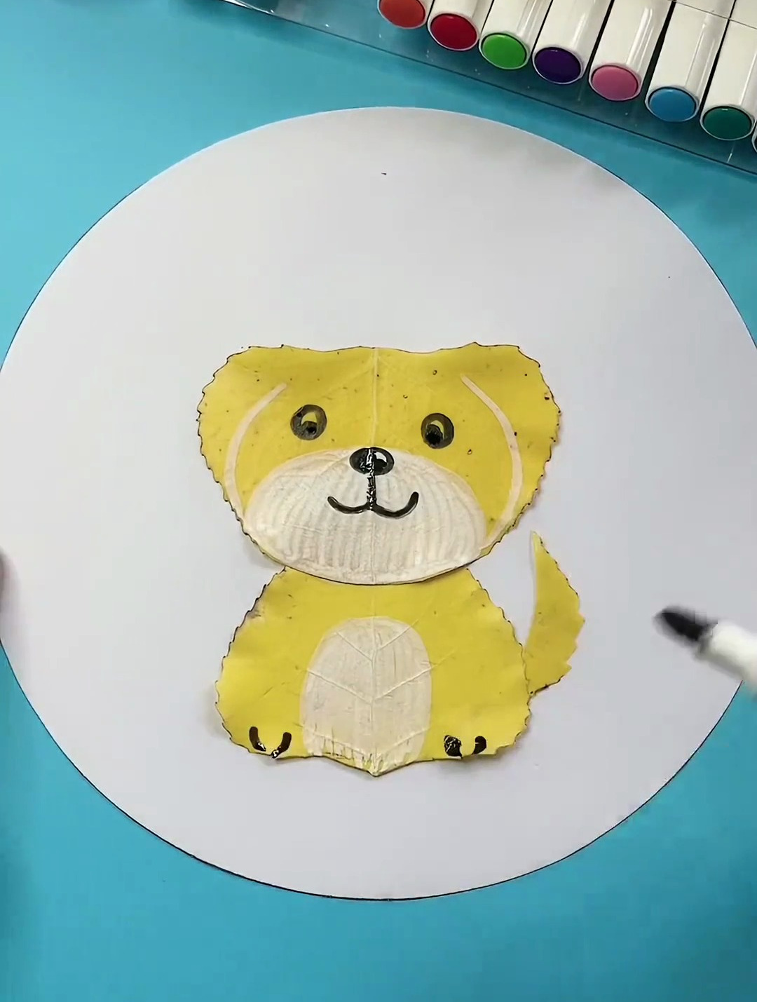 简单的树叶贴画做起来吧!少儿树叶手工画 树叶贴画