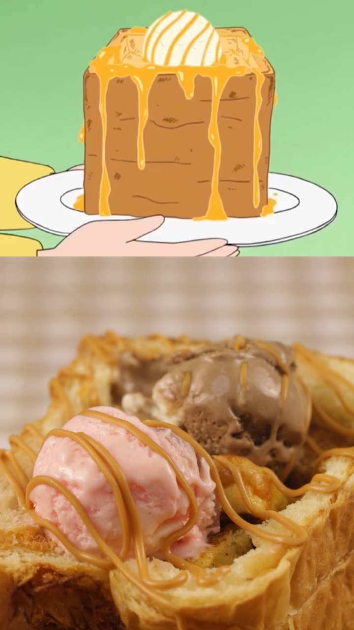 蜡笔小新同款吐司,好吃到和爸爸抢吃的!