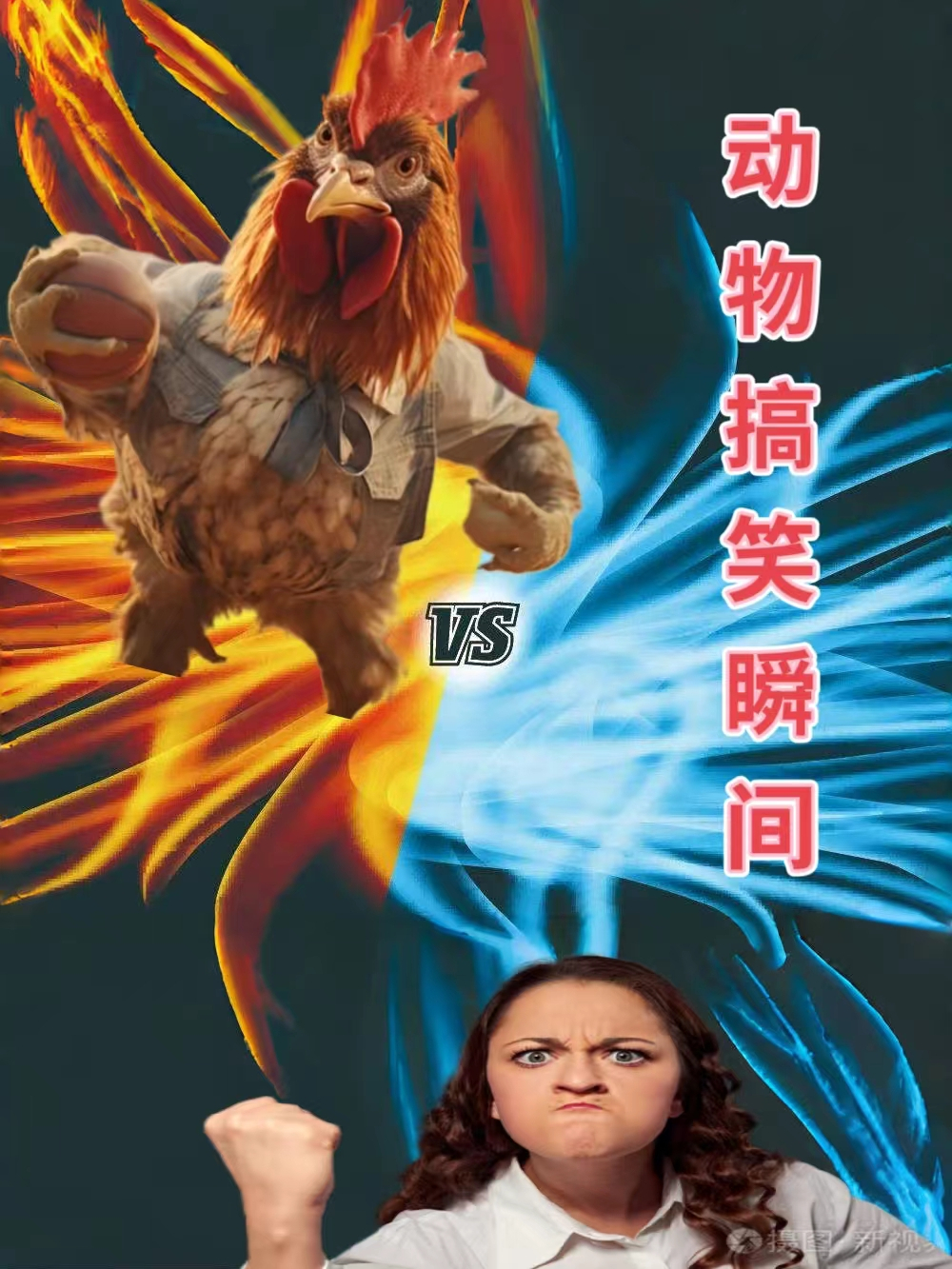 动物搞笑视频,一直战斗鸡的传说,专治不开心,不信你不笑