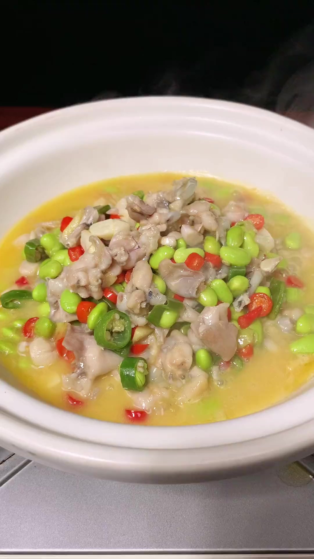 牛蛙烧毛豆子