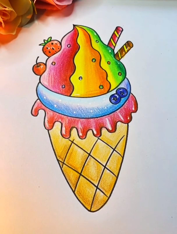 你更喜欢谁画的冰淇淋呢?简笔画 零基础学画画 想画就画
