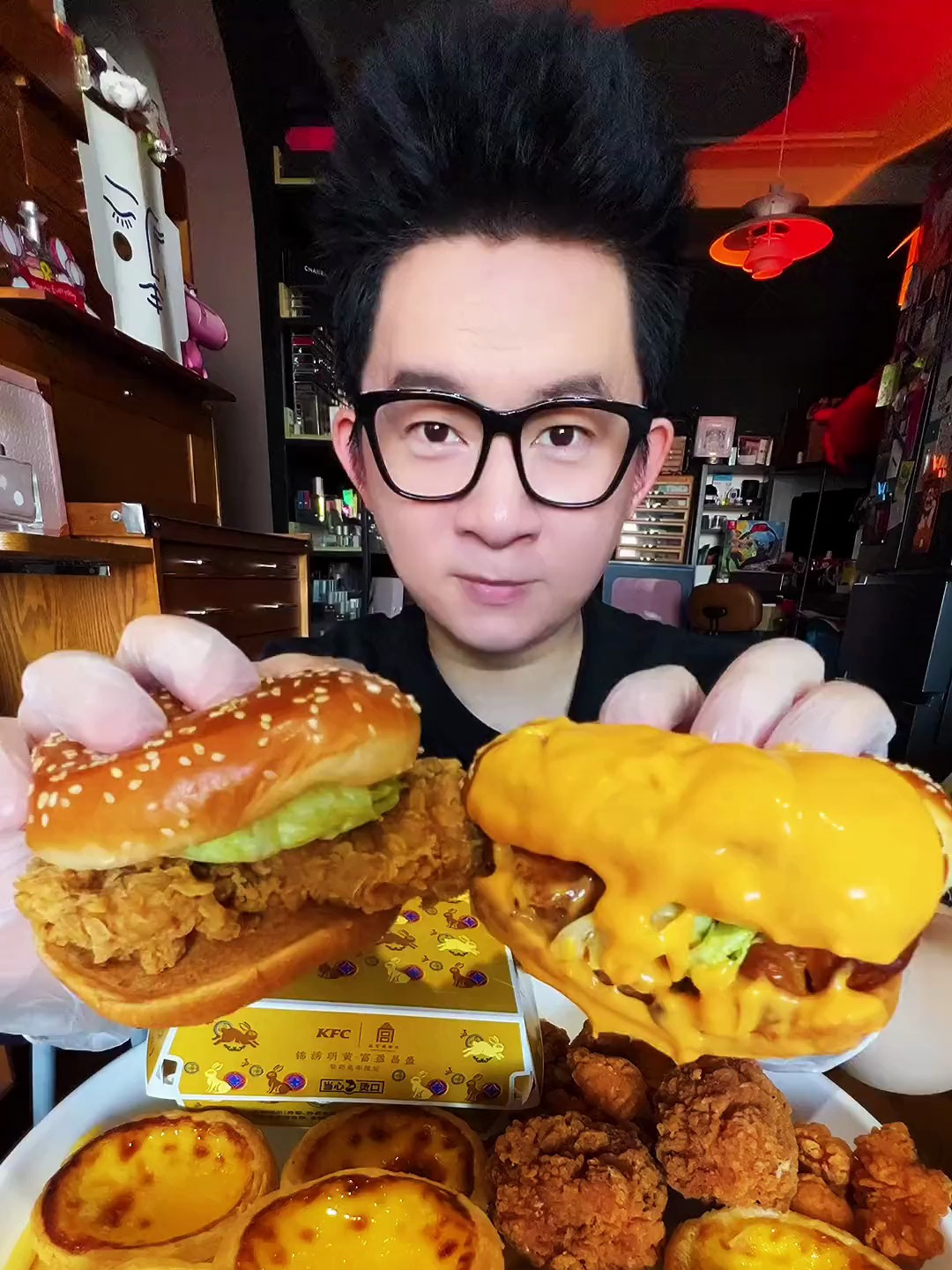 肯德基板烧鸡腿堡炸鸡蛋挞红豆派