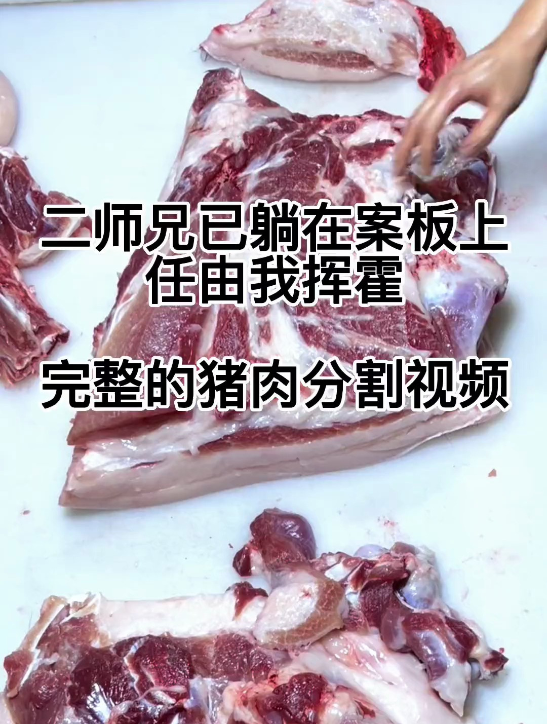 农家土猪肉分割完整视频。给大家解解压