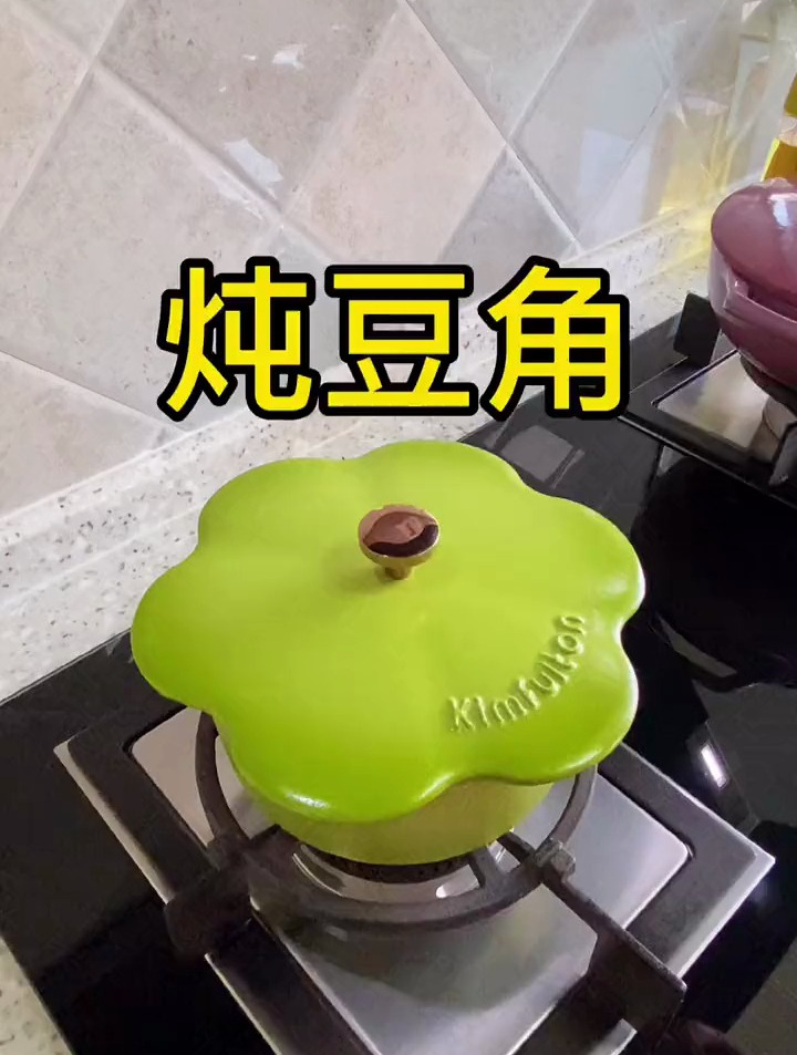 猪肉勾鸡炖豆角～香!