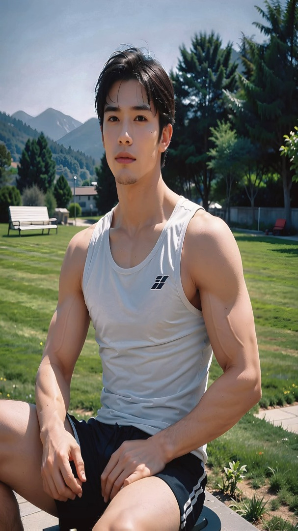体育生的夏日踏青,肌肉男孩手机壁纸