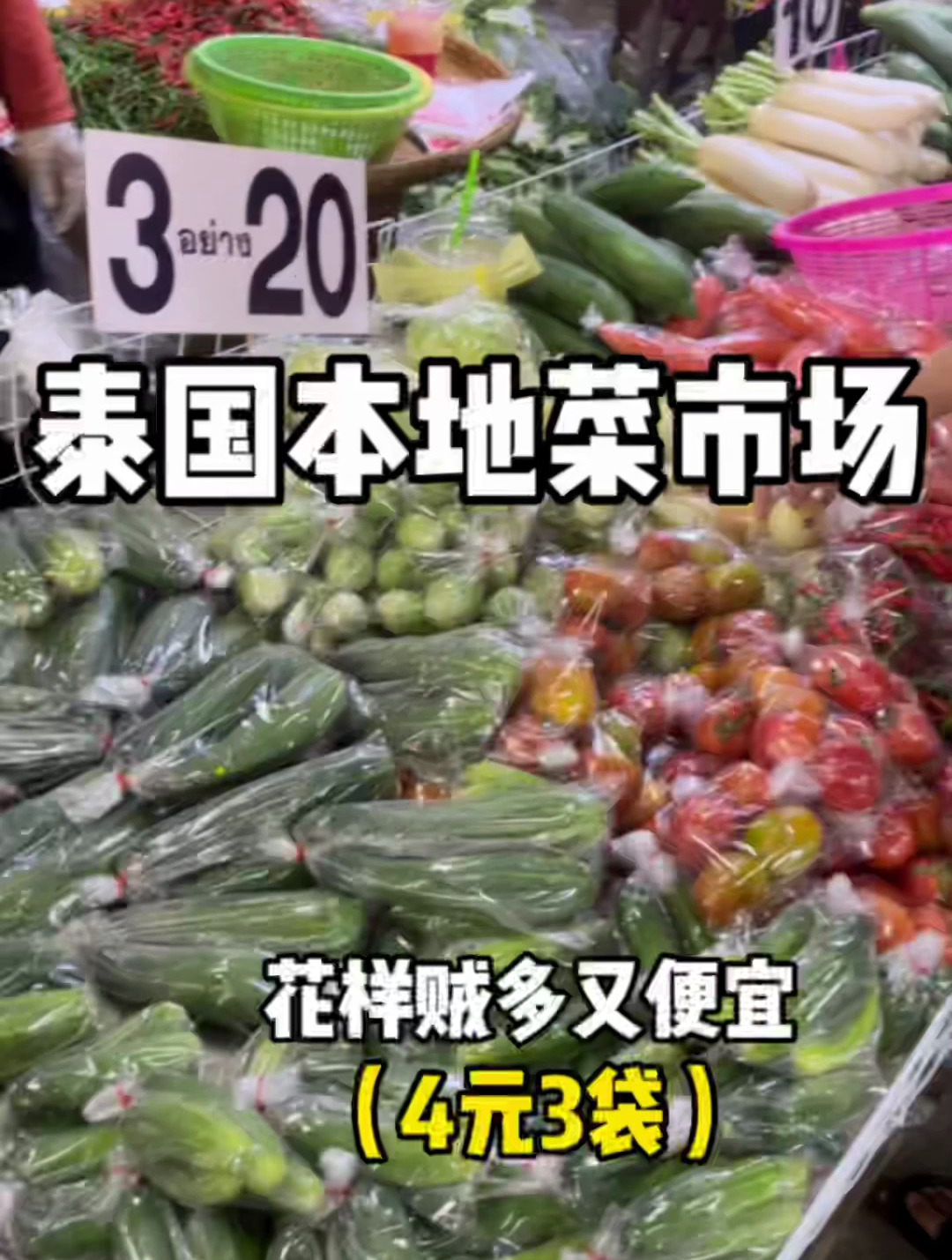 带大家感受一下泰国菜市场,当地的真实物价