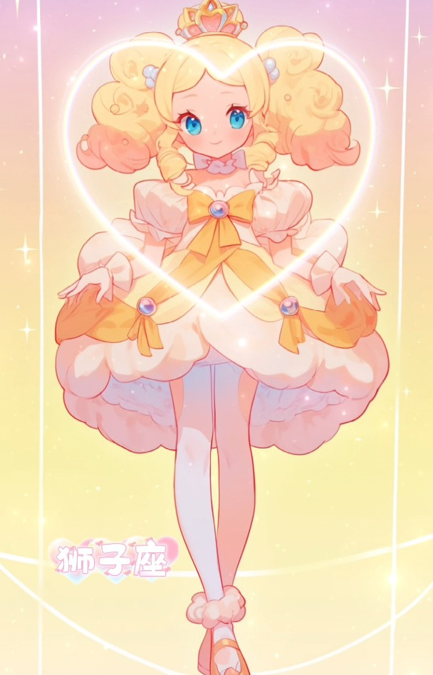 十二星座光之美少女,十二星座动漫卡通手绘可爱画画