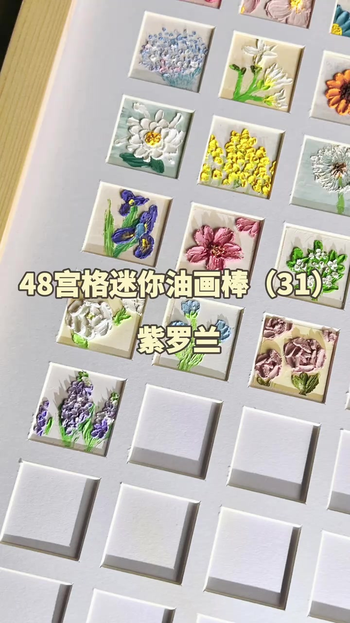 48宫格油画棒迷你画打卡31|紫罗兰