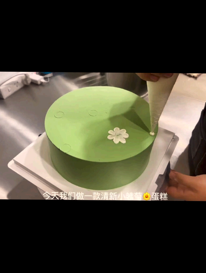 一款简单的森系小雏菊花花蛋糕,非常适合刚学习的家人们哦!