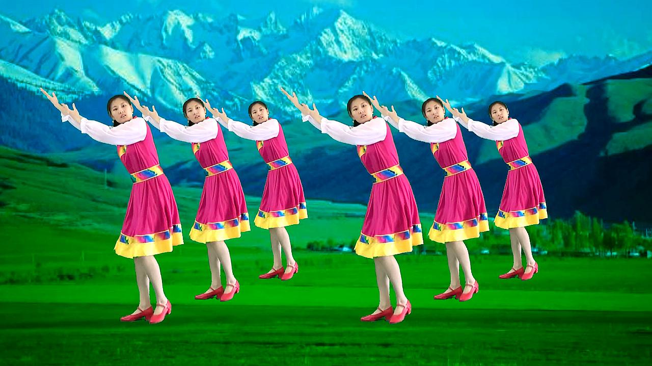 藏族风广场舞《雪山姑娘》舞姿欢快大气,带给你不一样的异域风情