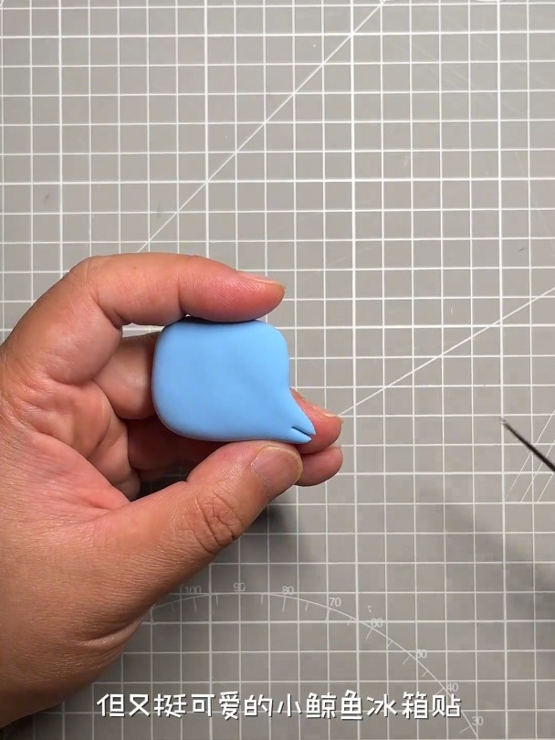 手工|超轻粘土冰箱贴|鲸鱼