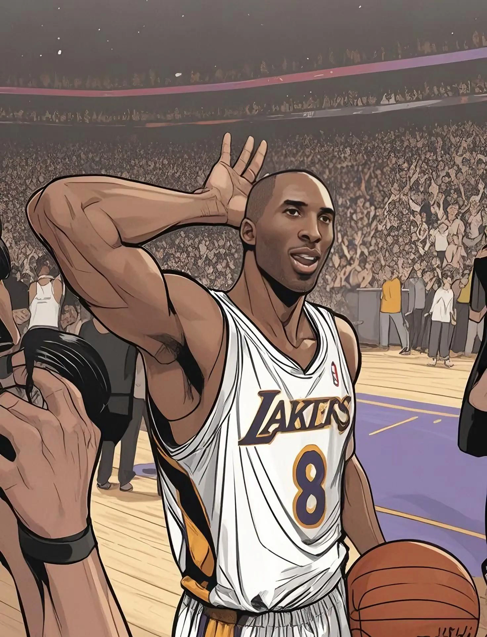 老派卡通风的科比壁纸,希望你会喜欢