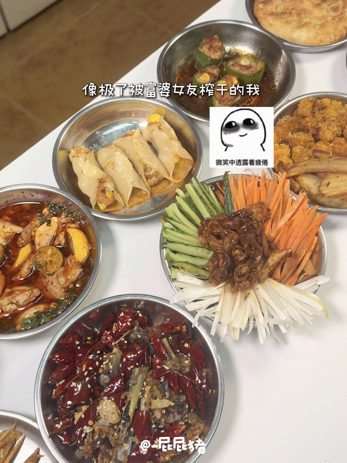 富婆女友忘发生活费怎么给她做9菜1汤?