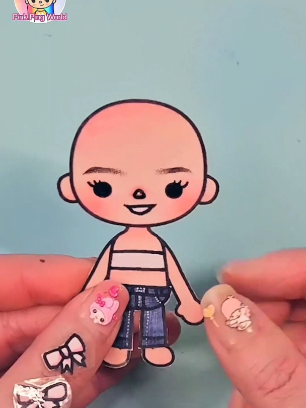 手工绘画:小羊帽子女孩