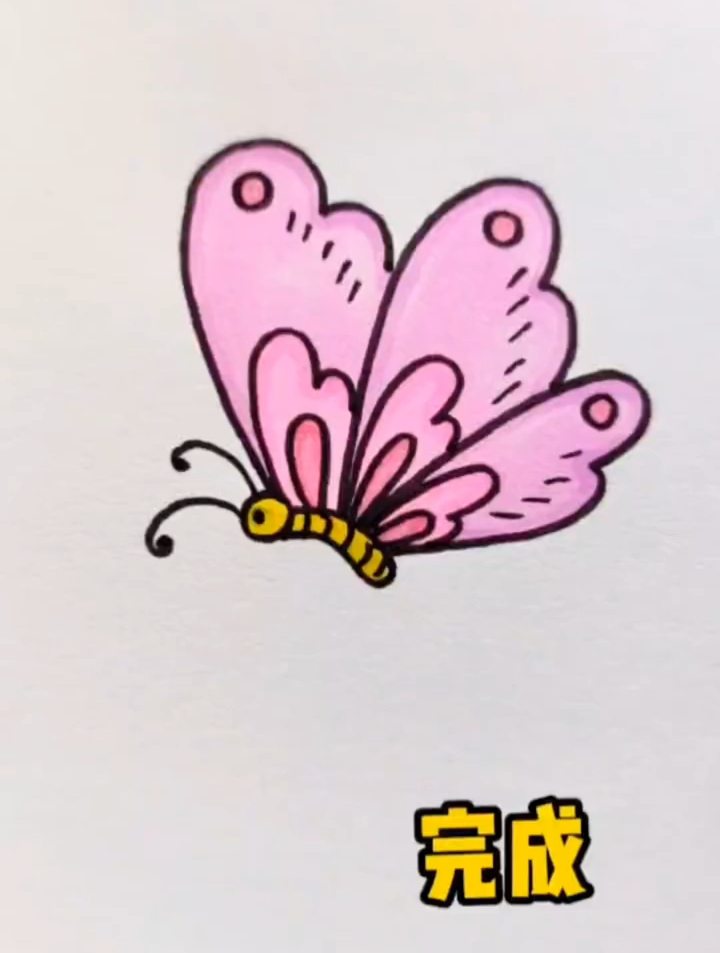 蝴蝶简笔画,你的小手也能创造美,几个数字就搞定,快来试一试吧