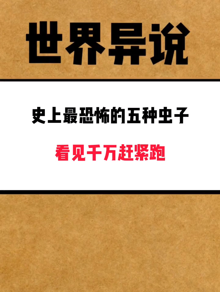 史上最恐怖的五种虫子