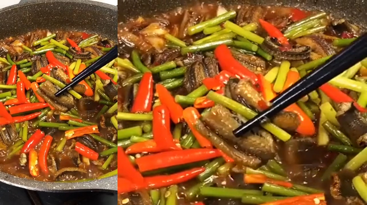 黄鳝炒蒜苔促进消化,营养丰富男女都喜欢的一道家常菜