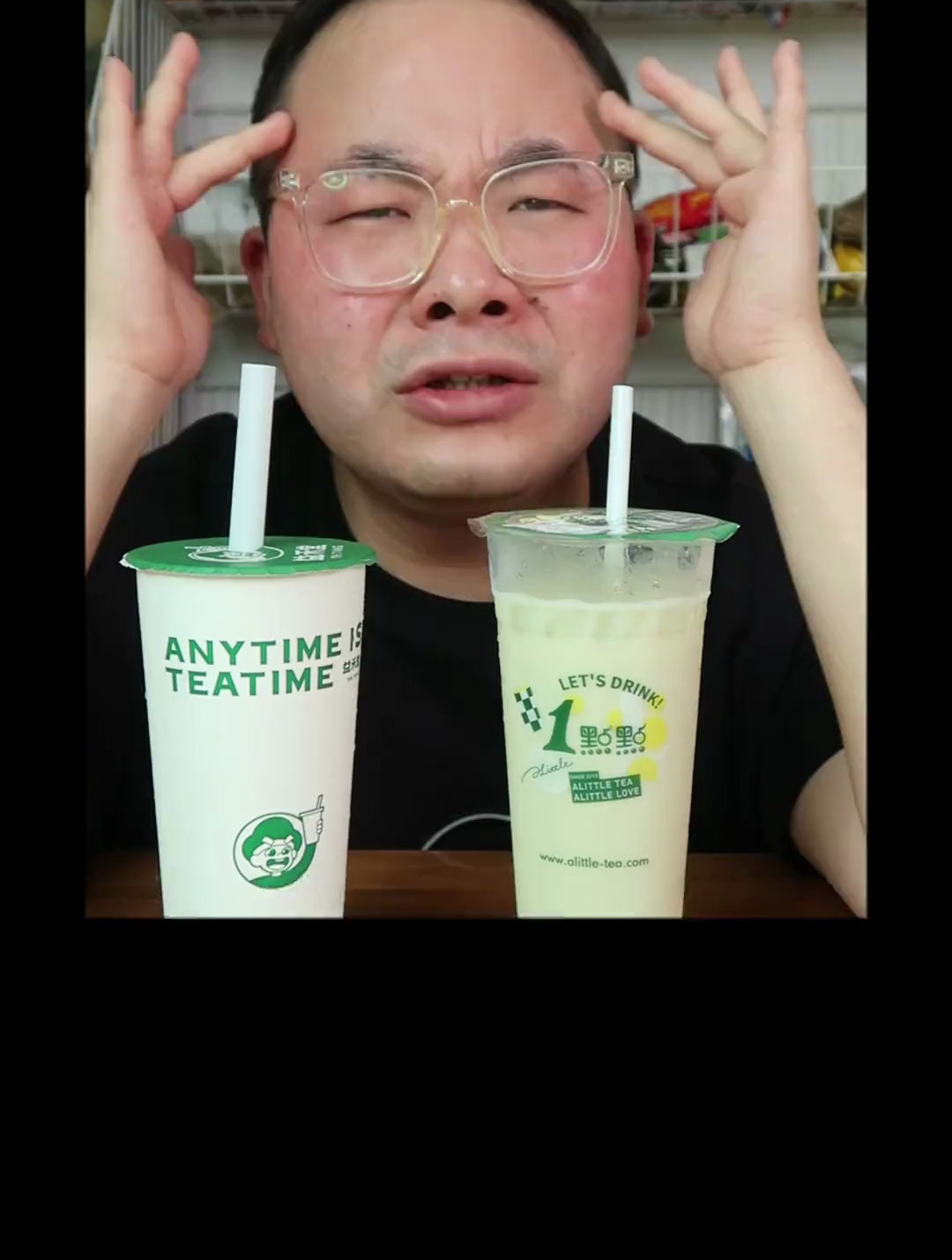 一点点新品薄荷奶绿pk益禾堂照片薄荷奶绿!