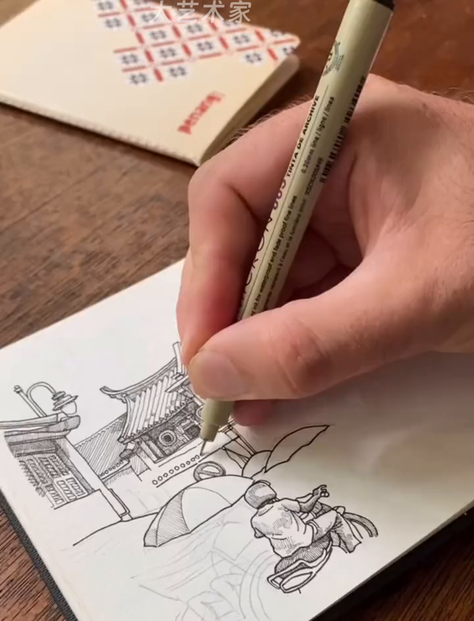 用针管笔勾勒线条画稿,简单又好看!