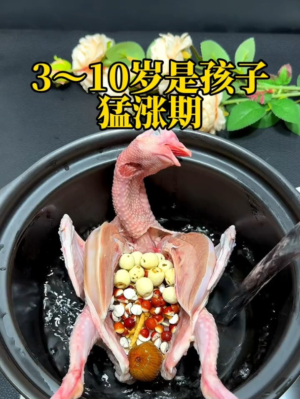 3~10岁是孩子的猛涨期,煮鸽子汤里别忘了加上茯苓和莲子