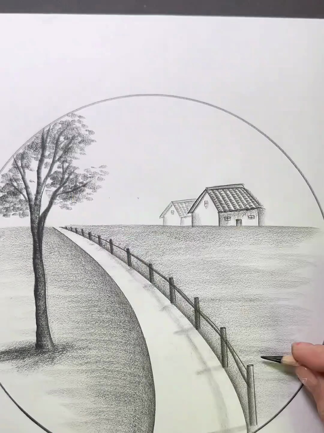简单画家乡风景,跟我一起学画画,一学就会系列