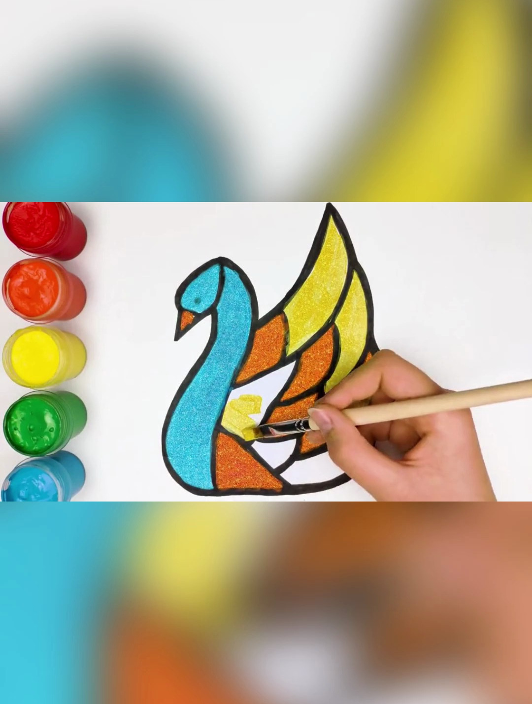 和我一起学画画 今天我们来花一只天鹅