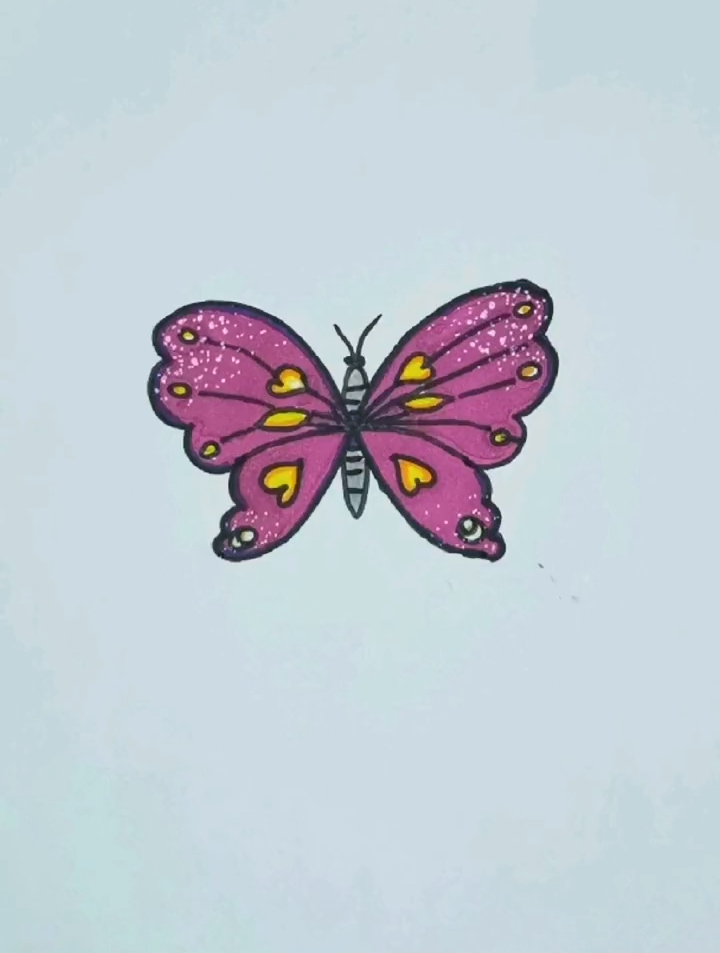儿童简笔画教程:用字母画蝴蝶