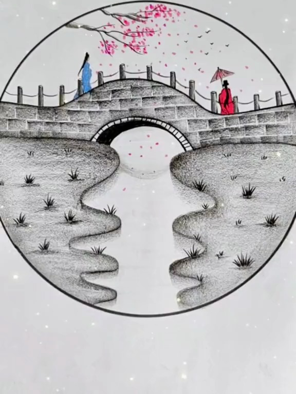 素描简笔画,愿天下有情人终成眷属