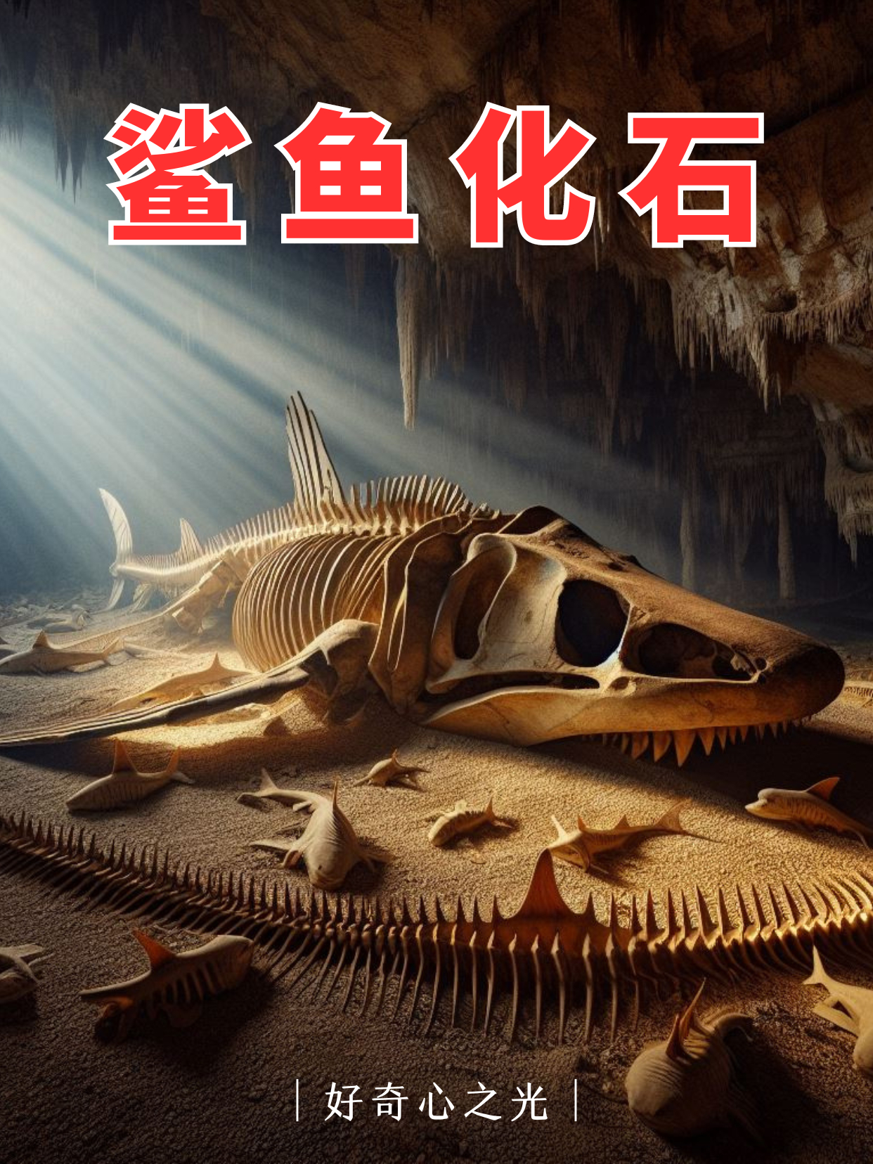 洞穴里的鲨鱼化石,它们来自3.25亿年前