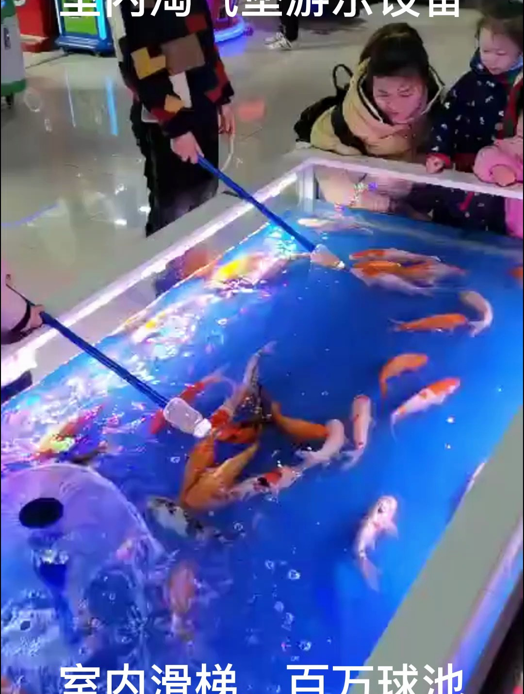 当下最火的儿童游乐项目,喂奶鱼池捞鱼池