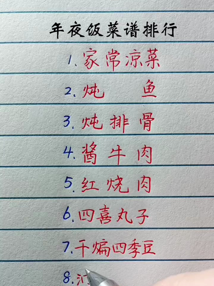 年夜饭菜谱排名前十看看你家几个菜上榜了