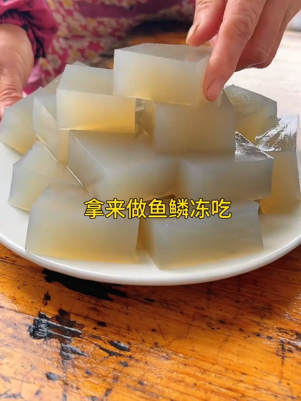 把没人要的鱼鳞捡回来,做个鱼鳞冻,你们有吃过吗?