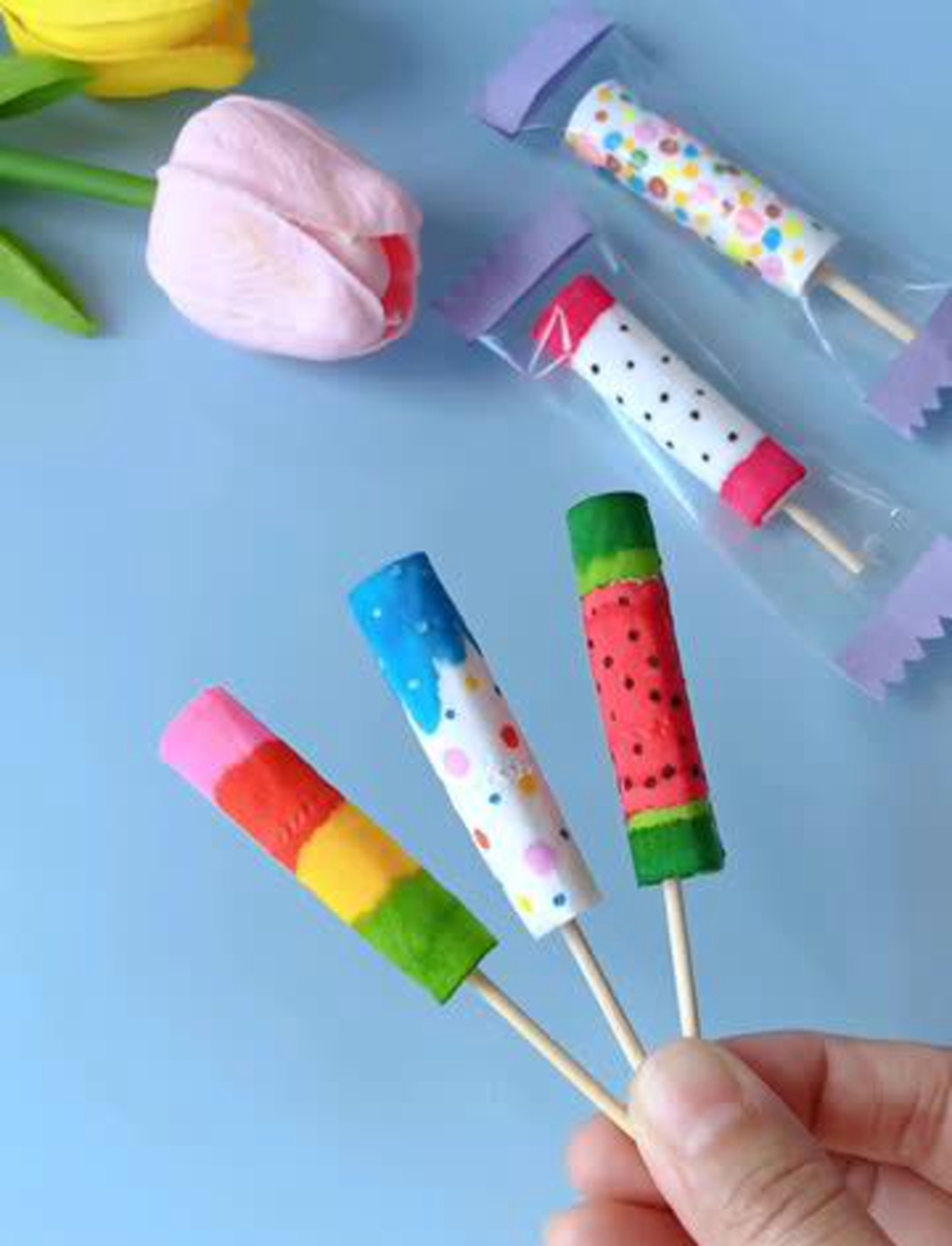 用纸巾DIY超萌迷你冰淇淋,你爱啥口味?亲子DIY 幼儿园创意 手工小妙招