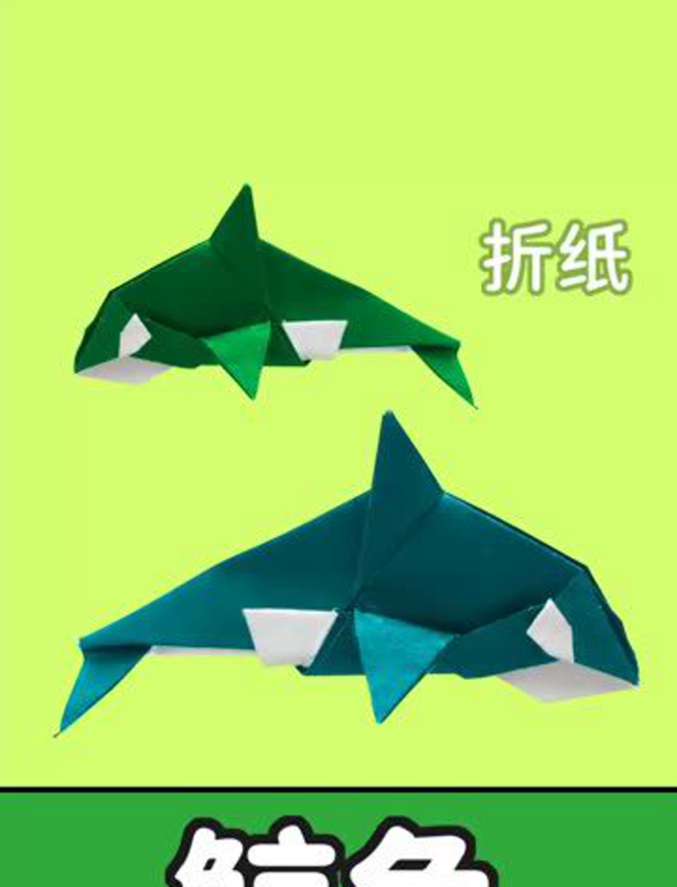 手把手教你折纸折出鲸鱼和海豚