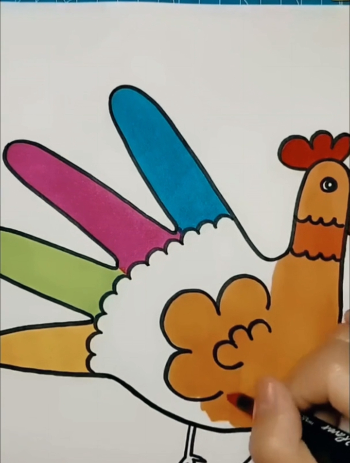 小公鸡,简笔画教学