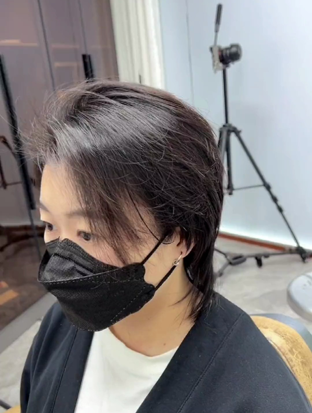 男生中发鲻鱼头