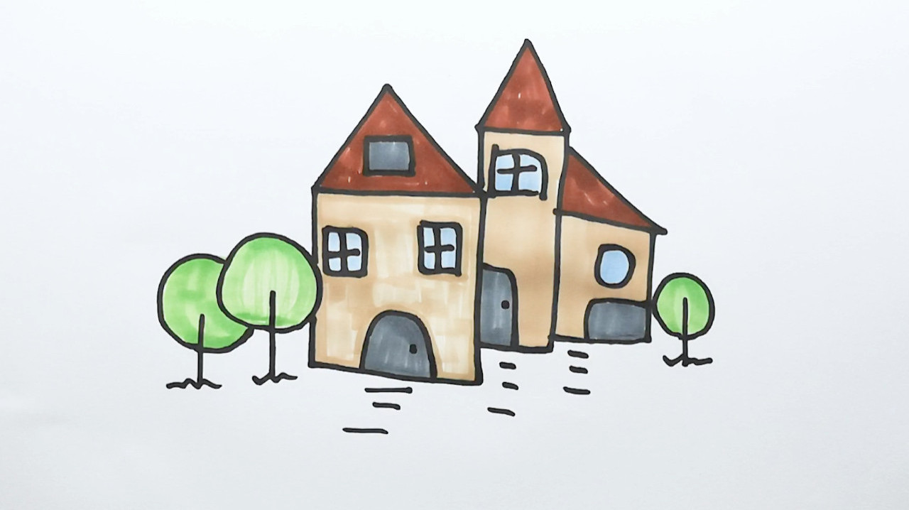 房屋简笔画,一起来画吧!