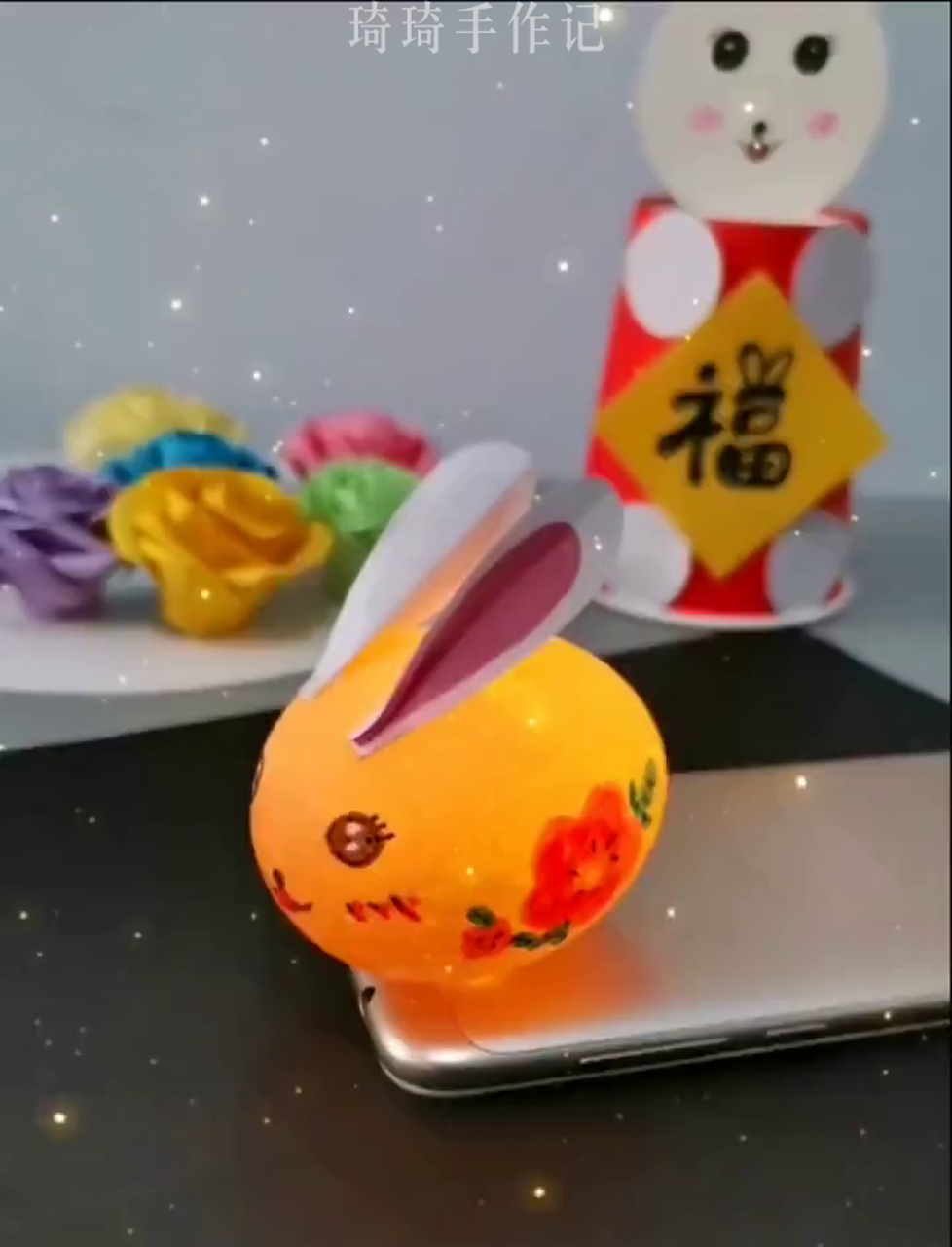 拿鸡蛋壳做个萌兔子夜灯,快来试试吧!