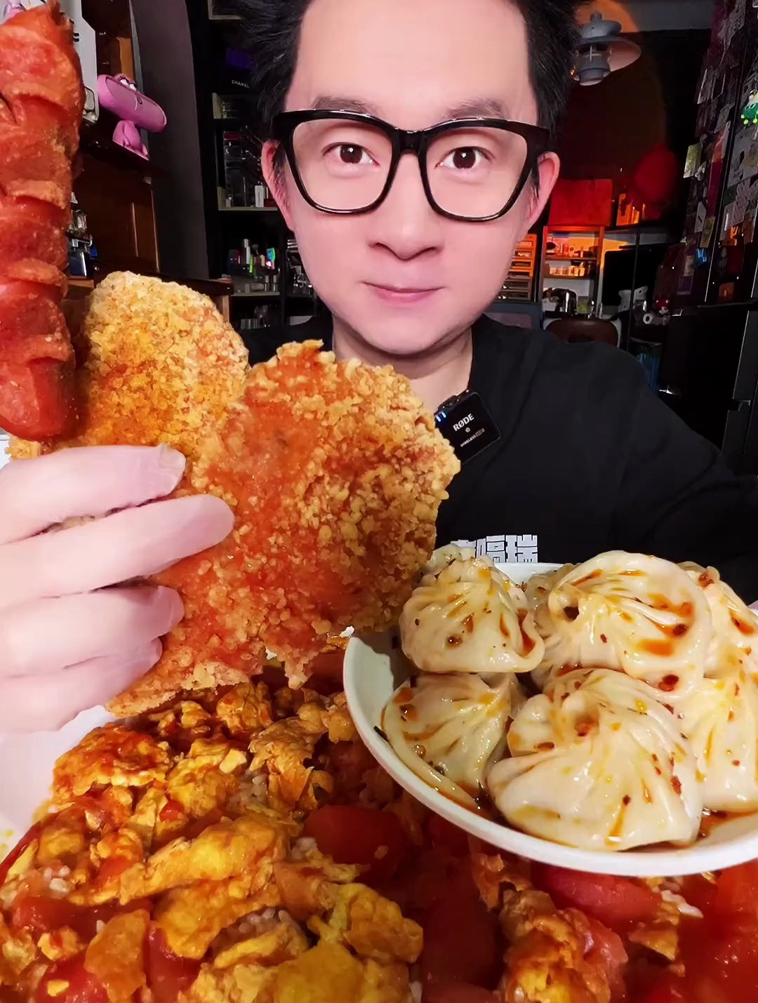 西红柿鸡蛋盖饭灌汤包炸鸡排