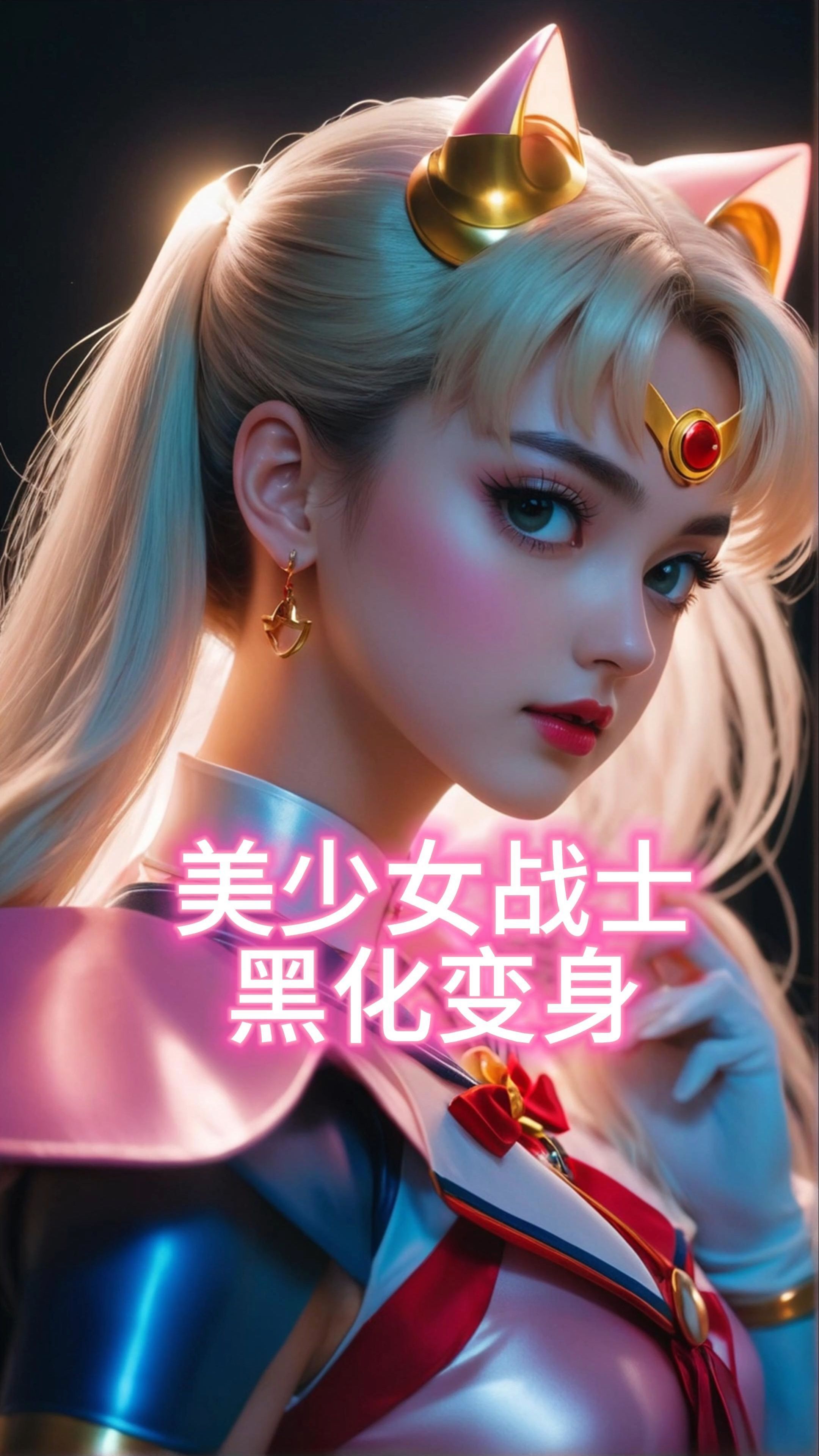 美少女战士水冰月黑化变身 卡通人物ai画