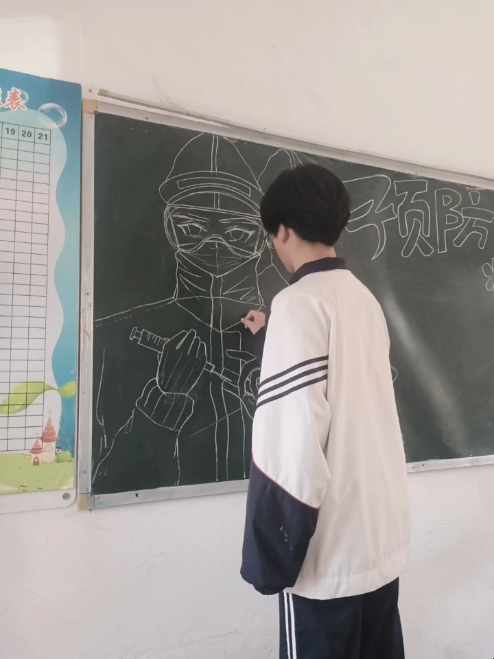 创作二创 黑板报 画画 手绘动漫
