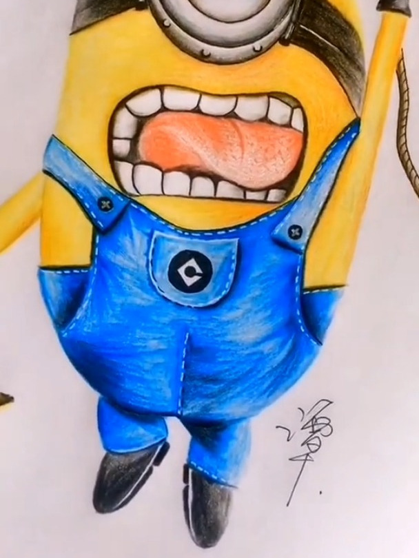 彩铅画 谁知道小黄人,可以归类为什么动物。据说是单细胞动物