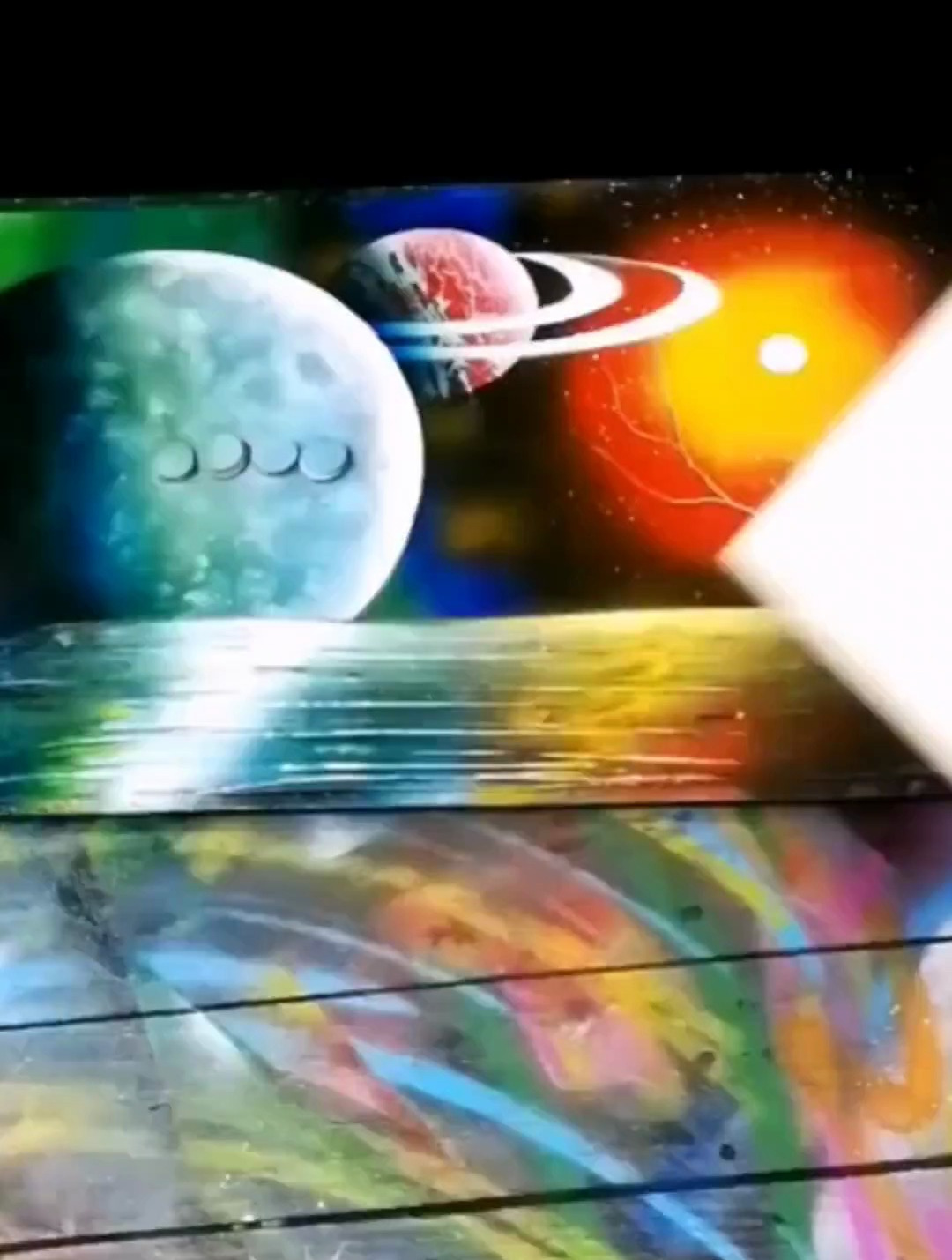 喷漆画分享,星空飞鱼画