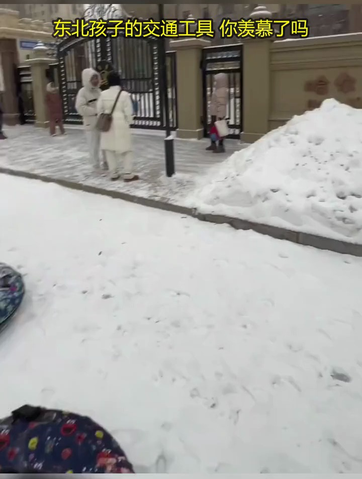 东北孩子的交通工具 你羡慕了吗_@奔跑de五花肉